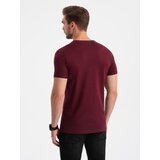Ombre Men's cotton t-shirt with pocket - maroon | Shoptok.si