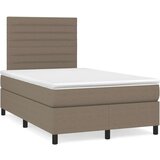  Krevet s oprugama i madracem LED smeđesivi 120x190cm od tkanine | shoptok.hr