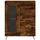  Visoka komoda dimljeni hrast 69 5x34x180 cm konstruiranog drva | shoptok.hr