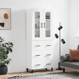 vidaXL Visoka omara bela 69,5x34x180 cm inženirski les | Shoptok.si