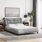 Maison Chic Posteljni okvir - Dvoposteljna postelja - Zakonska postelja brez vzmetnice svetlo siv 140x190 cm blago-J12485, (21777112) | Shoptok.si