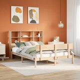 Krevet s regalom za knjige bez madraca 160x200 cm od borovine Cijene