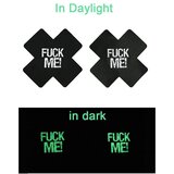 SuperLove Glow in the Dark Cross Nipple Covers Fuck Me! Black Cene
