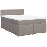  Krevet s oprugama i madracem smeđesivi 140 x 190 cm od tkanine | shoptok.hr