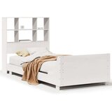 vidaXL Posteljni okvir brez vzmetnice bel 90x200 cm trdna borovina | Shoptok.si