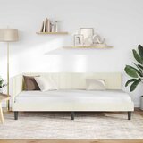  Kutni okvir kreveta s uzglavljem Krema 100 cm x 200 cm Baršun | shoptok.hr