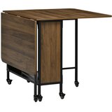 Nesta Zložljiva jedilna miza, svetlo rjava, premična, za 6 oseb, z odlagalno polico, za manj&amp;scaron;e prostore, nosilnost do 50 kg, 130&amp;times;80&amp;times;74 cm, (5000493608) Slike