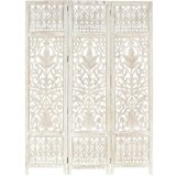  pregrada s 3 panela bijela 120x165 cm masivno drvo manga | shoptok.hr