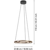 Eglo 901826 - led prigušiva luster na sajli mezzomonte 2xLED/20W/230V bronza + daljinski upravljač | Eponuda.com