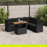 vidaXL 7-dijelni set vrtnih sofa od poliratana s jastucima crni | shoptok.hr