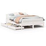 vidaXL Okvir kreveta bez madraca bijeli 135 x 190 cm masivna borovina Cijene