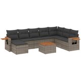  9-dijelni set vrtnih sofa od poliratana s jastucima sivi | shoptok.hr