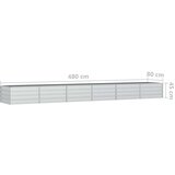 vidaXL Povišena vrtna gredica 480 x 80 x 45 cm pocinčani čelik srebrna | shoptok.hr