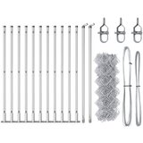 vidaXL Verižna ograja s 13 flanšnimi stebri 0.6x25 m Galvanizirano jeklo | Shoptok.si