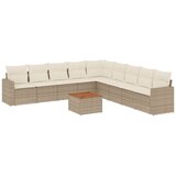  10-dijelni set vrtnih sofa s jastucima bež od poliratana | shoptok.hr