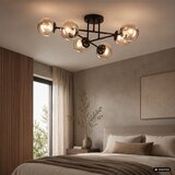  Plafonski luster MALENA 6xE14/5W/230V smeđa/dimljeno bež | Eponuda.com