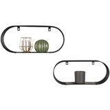 Mömax set stenskih regalov jessica, 2-Delni, kovina, črna | Shoptok.si