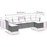  7-dijelni set vrtnih sofa od poliratana s jastucima crni | shoptok.hr