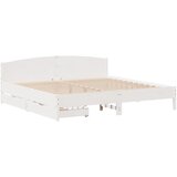 vidaXL Posteljni okvir z vzglavjem bel 180x200 cm borovina, (21322423) | Shoptok.si