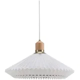 744268- Visilica na sajli PARIS 1xE27/60W/230V Ø 56 cm bela/mesing/hrast