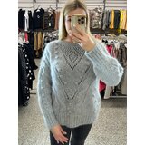 By o la la Grey openwork sweater | shoptok.hr