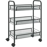 vidaXL Kuhinjska kolica s 3 razine crna 46 x 26 x 64 cm željezna | shoptok.hr