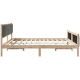  Okvir kreveta smeđe i tamnosivo 200 x 200 cm Masivna borovina | shoptok.hr