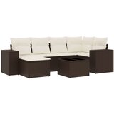 vidaXL 7-dijelni set vrtnih sofa od poliratana s jastucima smeđi | shoptok.hr