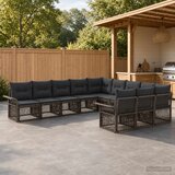 Sjedeća garnitura za vrt 11 kom. Siva poliratan 70.5 x 62 x 70 cm | Shoptok.si