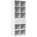  Visoka komoda bijela 70 x 42,5 x 185 cm od konstruiranog drva | shoptok.hr