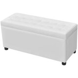 vidaXL tabure s prostorom za shranjevanje umetno usnje bele barve, (20755452) | Shoptok.si