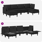  Set namještaja za dnevni boravak 6 pcs Crna Tkanina | shoptok.hr