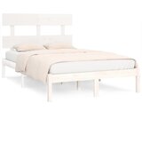 Maison Chic Posteljni okvir - Dvoposteljna postelja - Zakonska postelja bel iz trdnega lesa 120x190 cm-J10068, (21773906) | Shoptok.si