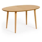 Kave Home Proširiv blagovaonski stol u dekoru hrasta u prirodnoj boji 90x140 cm Oqui –