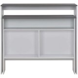 vidaXL Barski stol s 2 stolne ploče bijelo-sivi 130 x 40 x 120 cm | shoptok.hr