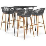 vidaXL Barska garnitura 5-delna črna in siva | Shoptok.si