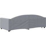 vidaXL Izvlečna dnevna postelja svetlo siva 90x200 cm blago | Shoptok.si