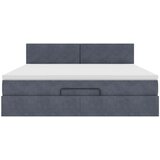  Ottoman krevet s madracem i LED diodama tamno sivi 160x200 cm baršun | shoptok.hr