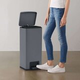  Kanta za otpad s papučicom 30 L siva od nehrđajućeg čelika | shoptok.hr