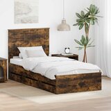  Krevetna konstrukcija s ladicama Dimljeni hrast 90 x 200 cm | shoptok.hr