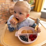 BabyOno Silikonska posuda tri odjeljka s poklopcem, roza | shoptok.hr
