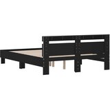  Okvir kreveta s uzglavljem i LED svjetlima crni 140 x 190 cm | shoptok.hr