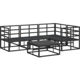 vidaXL Sjedeća garnitura za vrt 5 pcs Crna 70 x 70 x 32 cm Aluminij | shoptok.hr