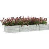 vidaXL Visoka greda 320x80x45 cm pocinkano jeklo srebrna | Shoptok.si