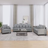  3-dijelni set sofa s jastucima svjetlosivi od tkanine | shoptok.hr