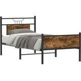  Okvir kreveta bez madraca dimljena boja hrasta 75x190 cm drveni | shoptok.hr