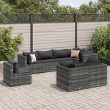  The Living Store Vrtna sedežna garnitura 8-delna z blazinami siva poli ratan - Vrtna Sedežna Garnitura, (21469670) | Shoptok.si