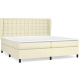  Box spring postelja z vzmetnico krem 200x200 cm umetno usnje, (20851637) | Shoptok.si