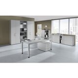 eurokraft pro Pomični predalnik, 1 predal za potrebščine, 3 predali za material, globina 580 mm, svetlo siva | Shoptok.si
