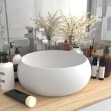 The Living Store Razkošen umivalnik okrogel mat bel 40x15 cm keramičen - Razkošen Umivalnik, (21751063) | Shoptok.si